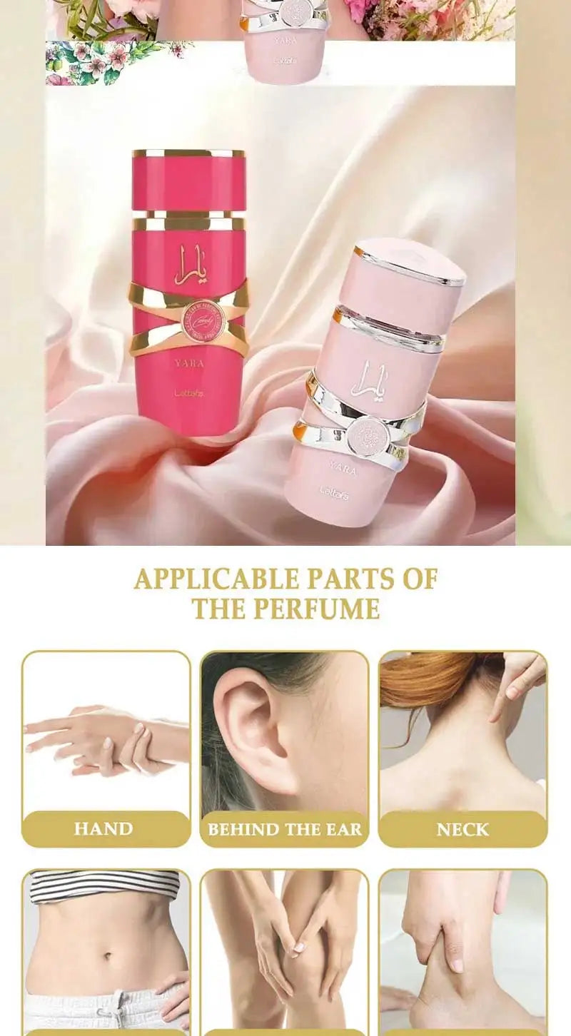 Parfum femme arabe fruité floral 100 ml – longue durée, luxe, rose frais .
