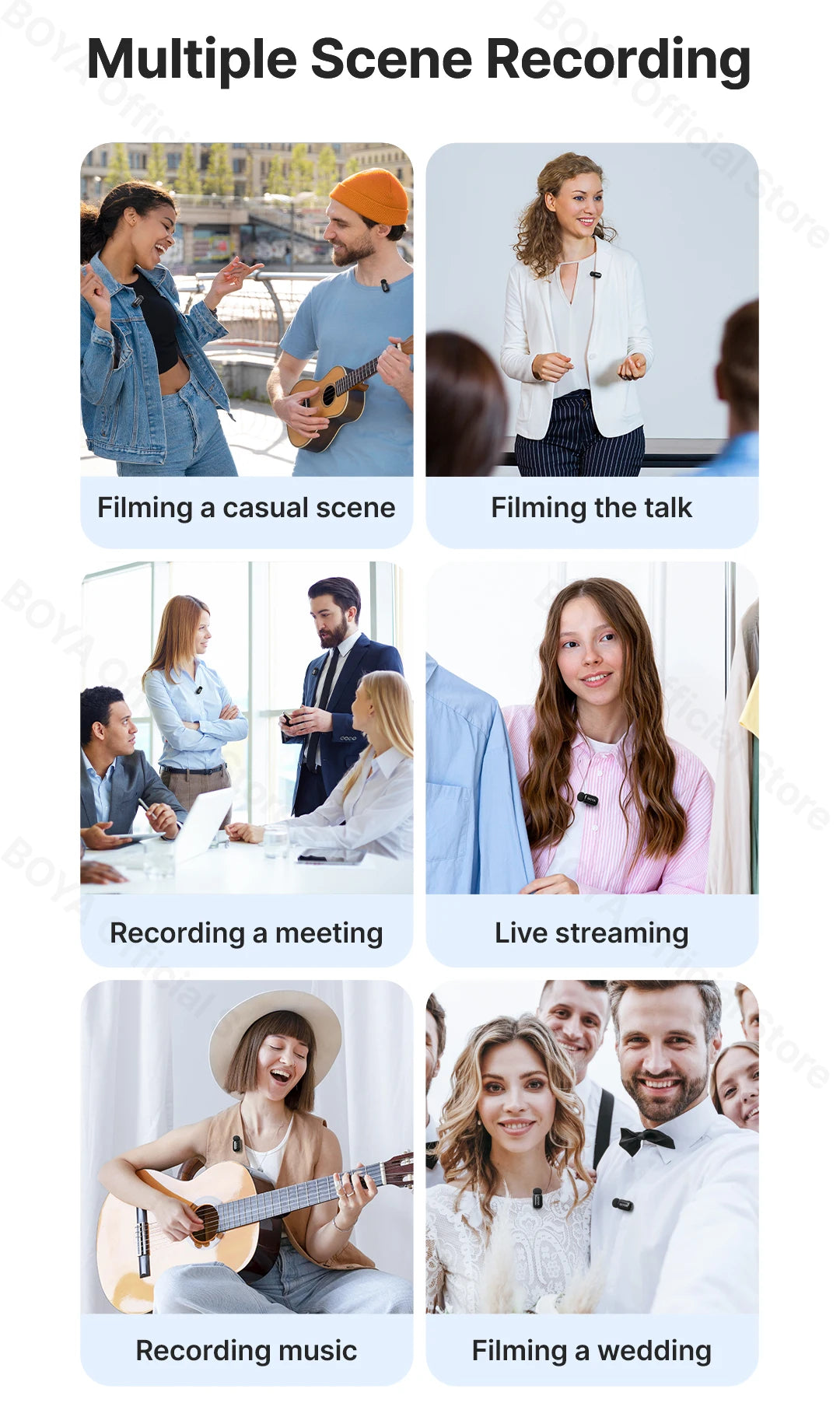 Micro Sans Fil BOYA Lavalier Mini, Enregistrement Audio/Vidéo .