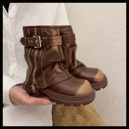 Bottes courtoisie fille﻿– style rétro chevalier, fermeture éclair