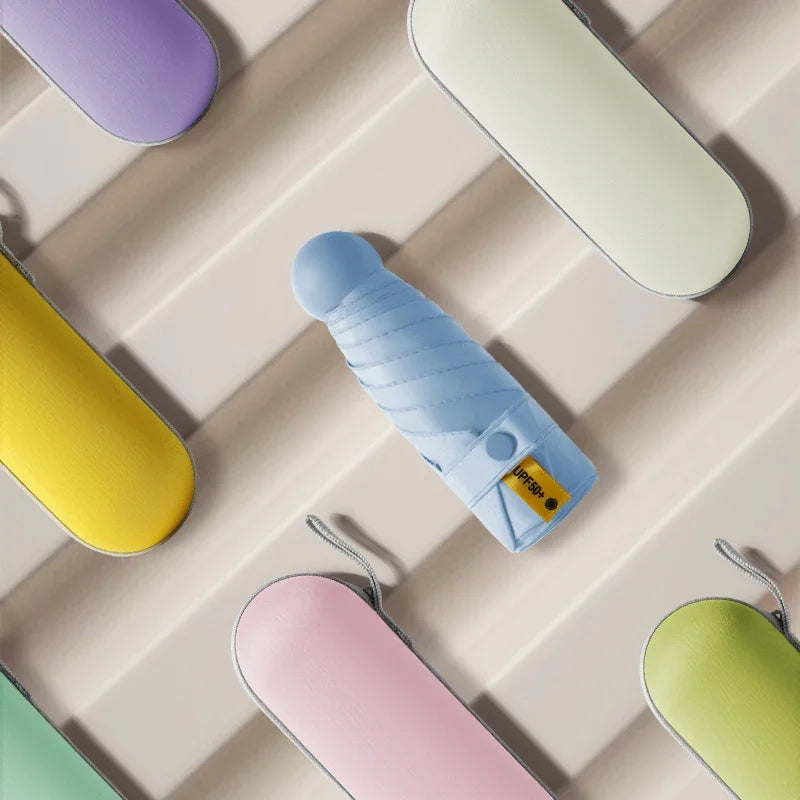 Mini Parasol de Protection Solaire UV Compact – Parapluie de Poche Ultra Léger, Idéal pour Jours Ensoleillés, Cadeau Capsule de Voyage