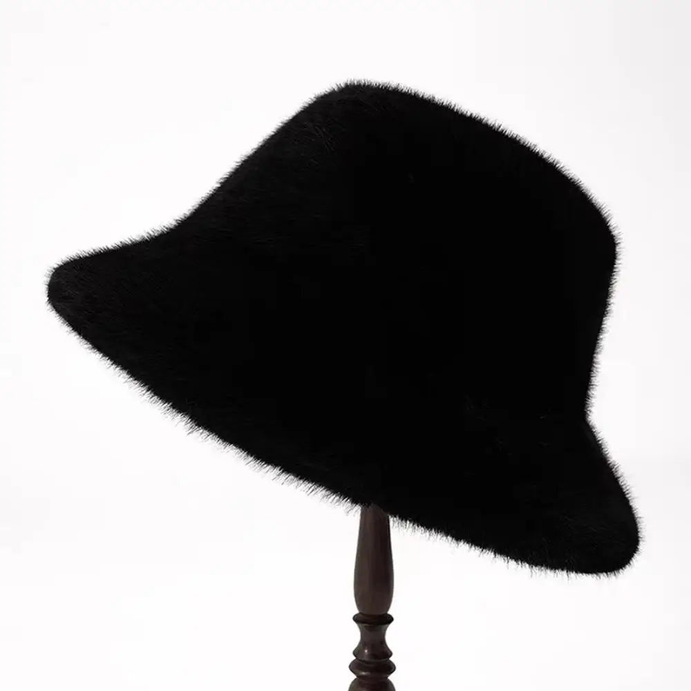 Chapeau de Pêcheur en Polaire pour Femmes – Casquette Seau Coupe-Vent avec Cache-Oreilles Chauds, Style Classique, Couleur Unie, Mode décontractée pour l'Extérieur