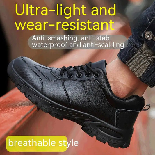 Chaussures de sécurité homme imperméables cuir – embout acier, anti-écrasement et anti-perforation .