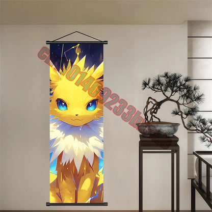 Peinture artistique Pokémon classique japonais – Pikachu, Gengar, Mewtwo – Décoration murale chambre à coucher haute qualité