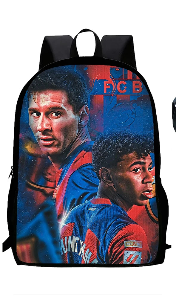Sac à dos football Lamine Yamal, enfant, 1/3 pièces : sac d’école, sac déjeuner, trousse .