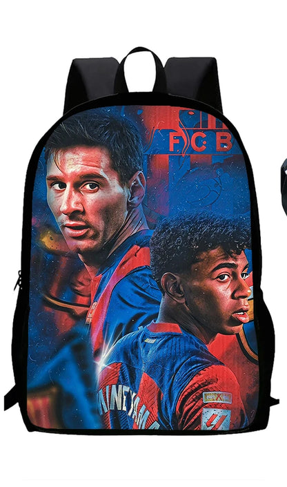 Sac à dos football Lamine Yamal, enfant, 1/3 pièces : sac d’école, sac déjeuner, trousse .