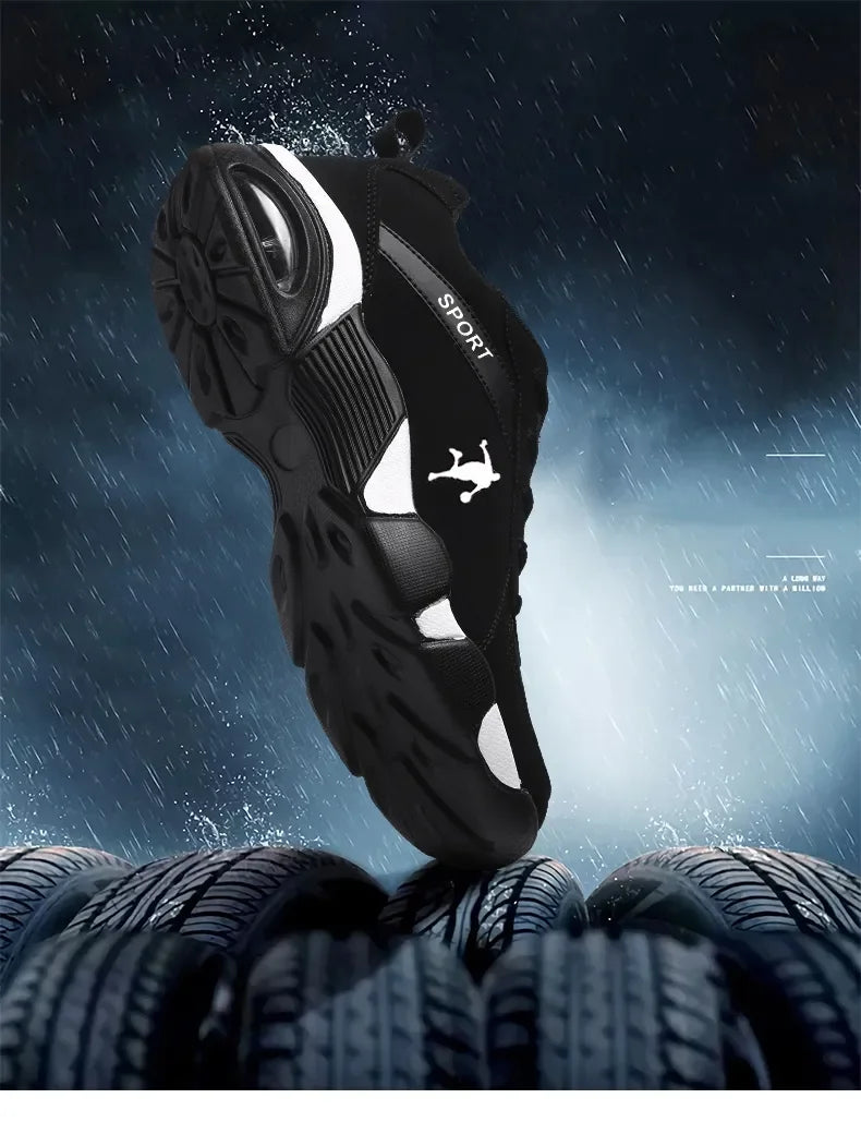 Baskets running homme cuir & maille, confort, extérieur, jogging .