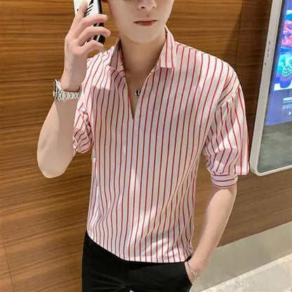 Chemises homme manches longues col roulé tricotées – Hauts décontractés streetwear mode automne hiver