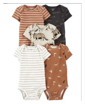 Combinaison bébé été coton, 5 pièces, dessins animés