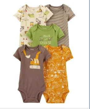 Combinaison bébé été coton, 5 pièces, dessins animés