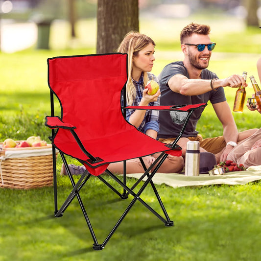 Chaise de camping pliable – Tissu Oxford, portable, avec porte-bouteille .