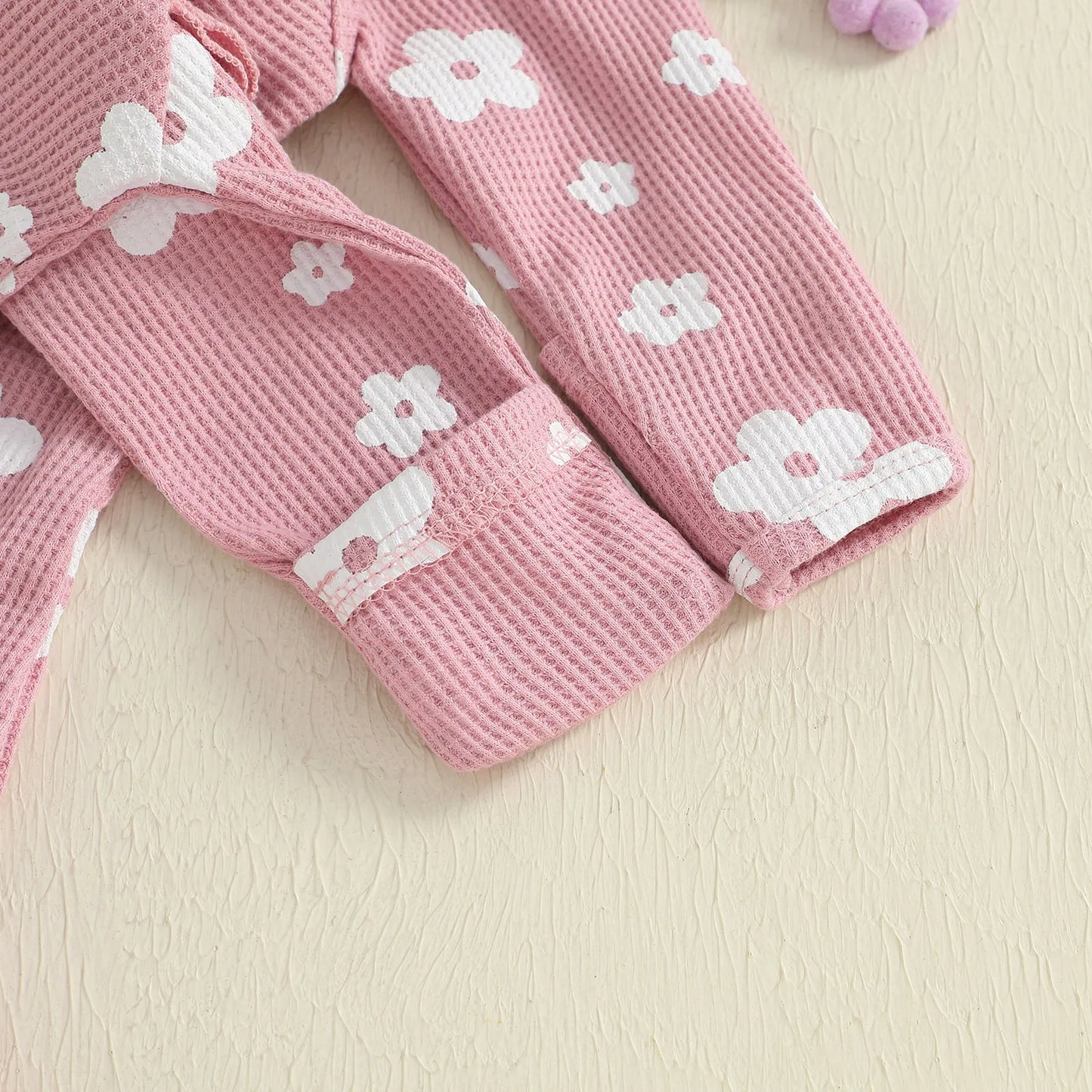 Ensemble bébé fille 2 pièces : combinaison florale à manches longues + bandeau .