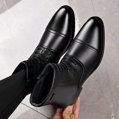 Bottes Chelsea homme cuir hiver - velours thermique, doublure coton