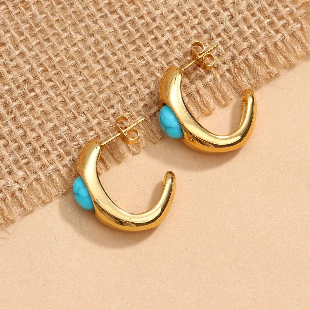 Boucles d'oreilles Boho chic en pierre turquoise – Cadeau idéal femme