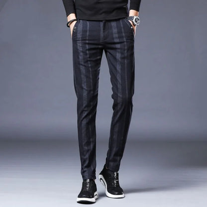 Pantalon Slim à Rayures Homme  – Streetwear Coréen, Mode Masculin, Basique Sport, Nouvelle Collection Printemps-Été