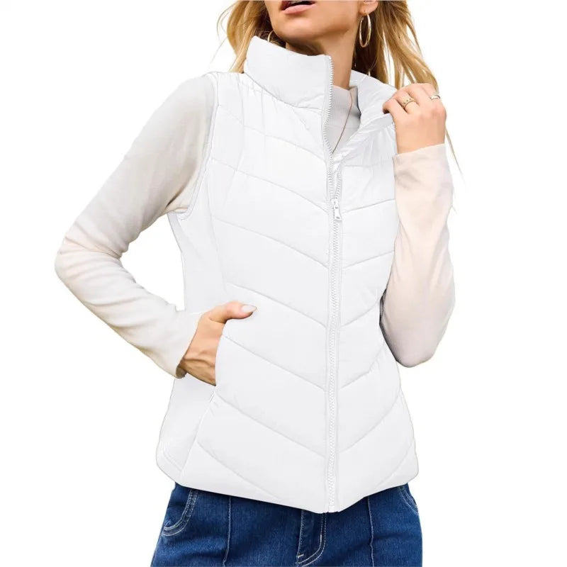 Cardigan Zippé Femme – Gilet Automne Décontracté, Col Montant & Poches, Mode Tendance