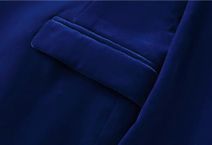 Blazer homme Slim Fit velours doré, un bouton, bleu/rouge/vert – Soirée & mariage .