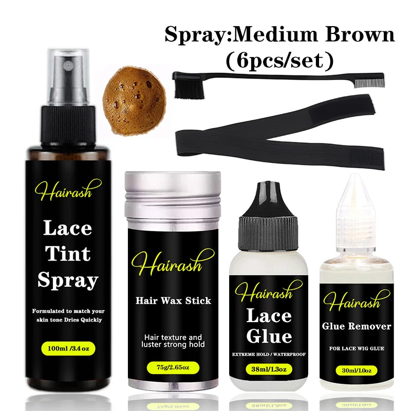 Kit complet perruque dentelle colle spray cire dissolvant fusion