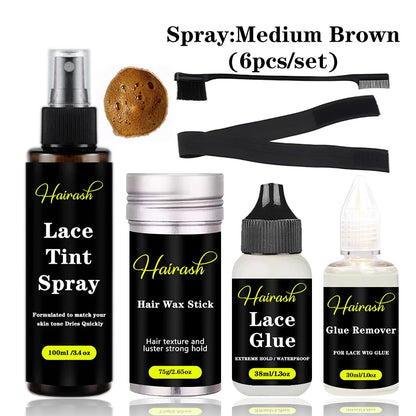 Kit complet perruque dentelle colle spray cire dissolvant fusion