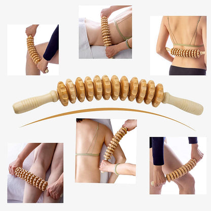 Rouleau de Massage Bois – Soulagement Musculaire, Sculpture du Corps .