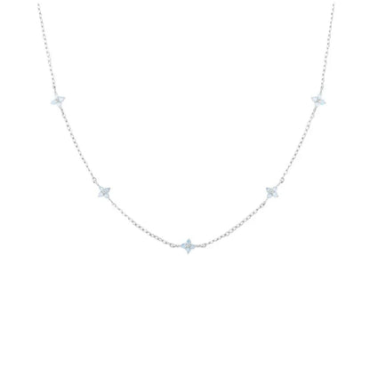 YIKOOLIN Collier Femme – Fleur Bleue Luxe, Design Minimaliste, Style Européen Américain