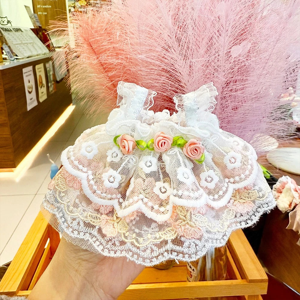 Robe Princesse Poupée – Dentelle et Oreilles de Lapin, Coton Doux Été