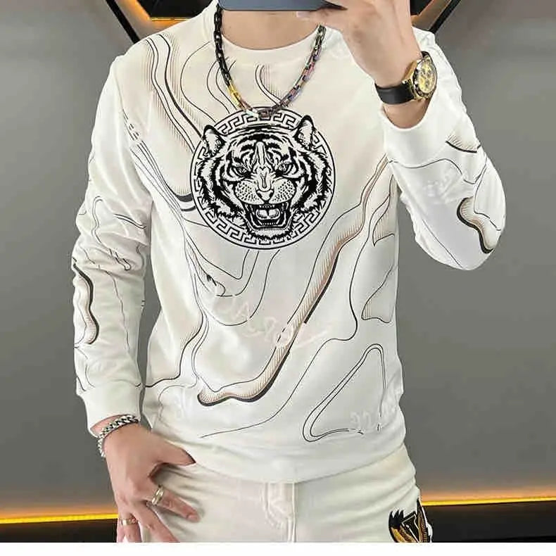 Pull Léger Homme – Col Rond, Manches Longues, Haut de Base Style Américain, Luxe décontracté, Nouveau Design