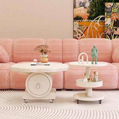 Table basse blanche Simple, peu encombrante, minimaliste, mobile, italienne, esthétique, meubles de luxe en bois ;