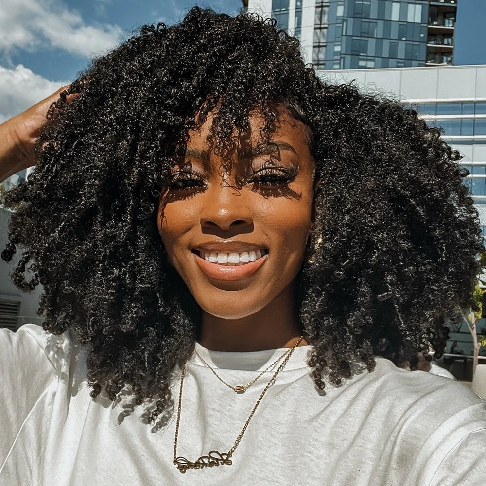 Perruque afro crépue 4B/4C – Cheveux humains bouclés, coupe courte Pixie, brésilien