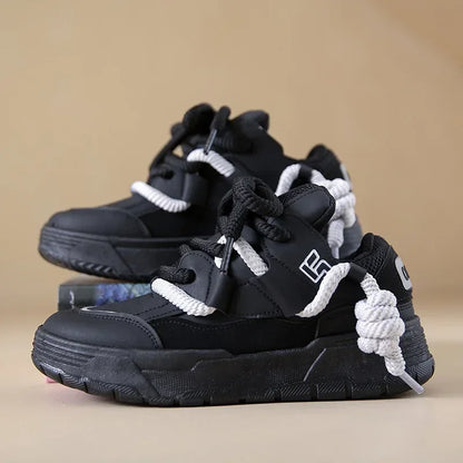 Chaussures chunky polyvalentes pour hommes et femmes, blanches