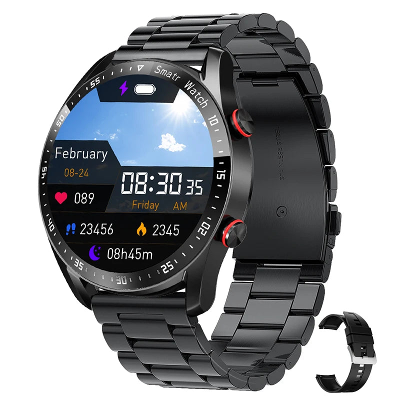 Montre connectée en bois résistante à l'eau .