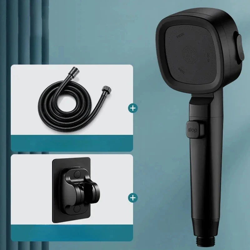 Pommeau de douche haute pression 3 modes – Économie d'eau, arrêt 1 touche, démontable et facile à installer