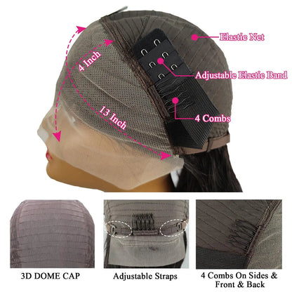 Perruque Bob cheveux humains, dentelle avant 13x4, sans colle, prête à porter, coupe droite