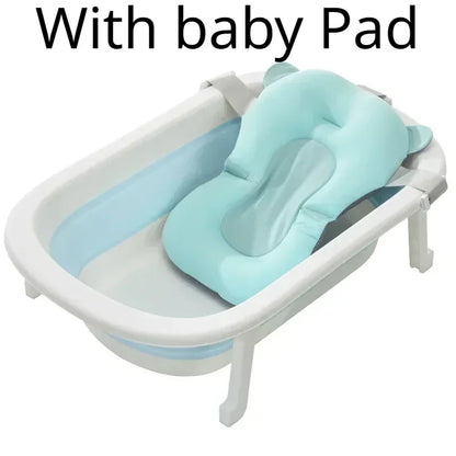 Baignoire bain bébé pliable, plastique, coussinet doux