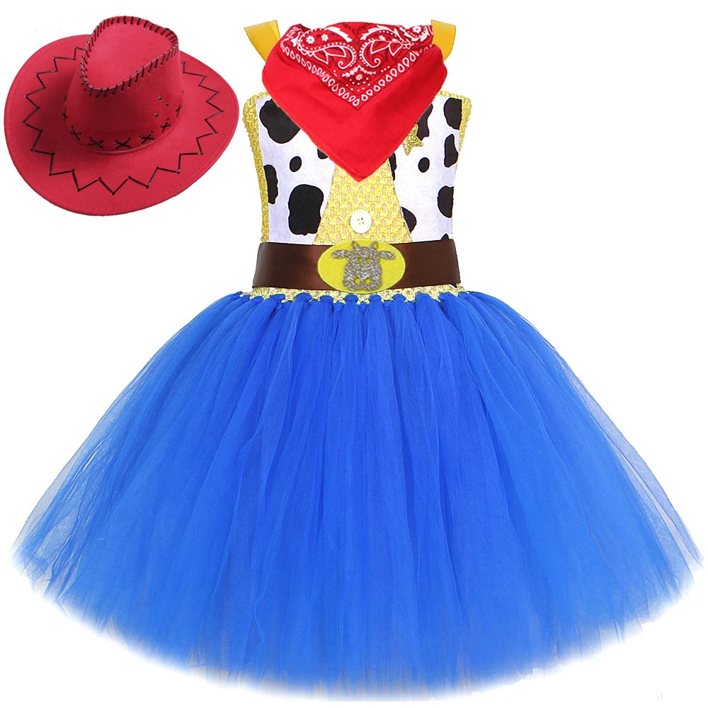 Costume Jessie fille – Cowgirl Toy Story, robe tutu, chapeau cowboy, cosplay