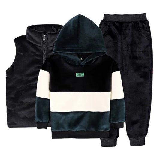 Nouvelle collection : costume jogging enfant garçon 3 pièces  sweat + pantalon + gilet