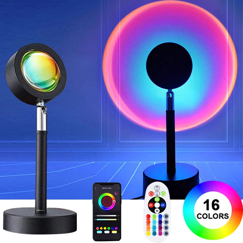 Veilleuse LED RVB – 16 Couleurs, Bluetooth, Télécommande, Ambiance Maison