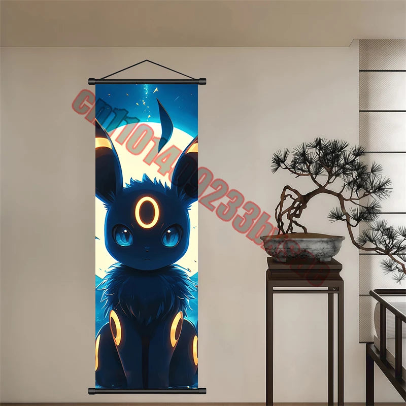 Peinture artistique Pokémon classique japonais – Pikachu, Gengar, Mewtwo – Décoration murale chambre à coucher haute qualité