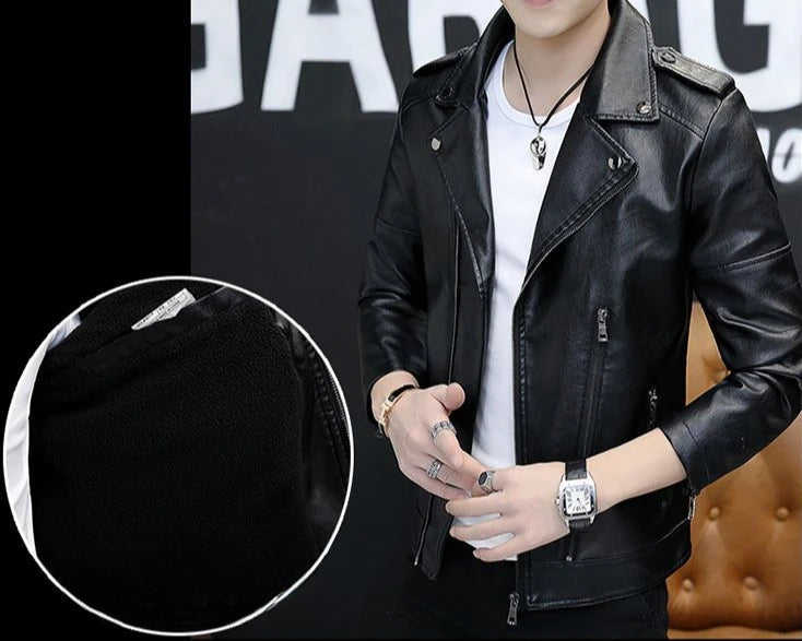 Blazer homme slim fit en cuir, style coréen, simple boutonnage, décontracté luxe .