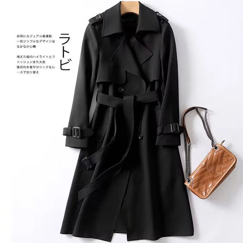 Trench-Coat Femme – Manteau Long Ample Automne/Hiver