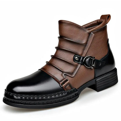 StephanBoots - Bottes basses rétro homme cuir peluche hiver