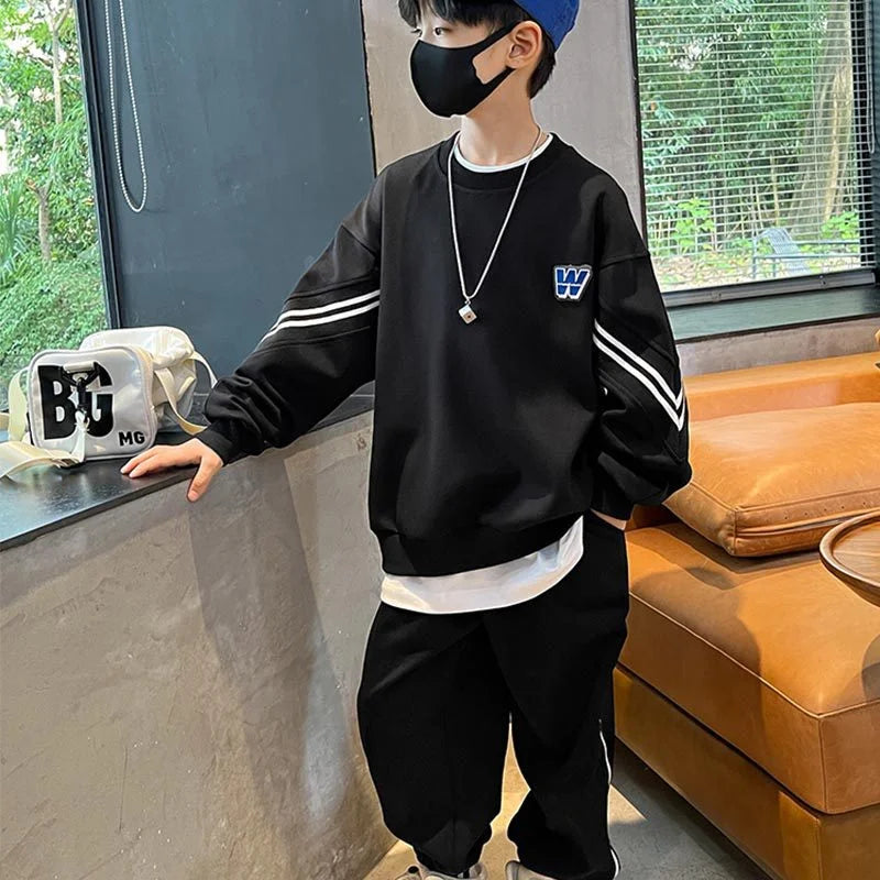 Vêtements adolescents garçons, ensemble sport 2 pièces, nouvelle mode