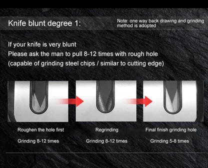 Affûteur manuel professionnel 3 étapes – carbure de tungstène & diamant, style japonais, couteaux/ciseaux de cuisine