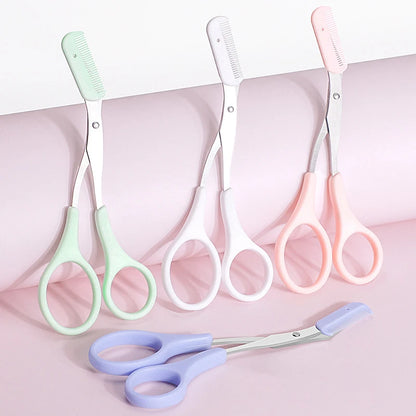 Ciseaux à sourcils inox avec peigne, outils d'épilation beauté .