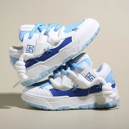 Chaussures chunky polyvalentes pour hommes et femmes, blanches