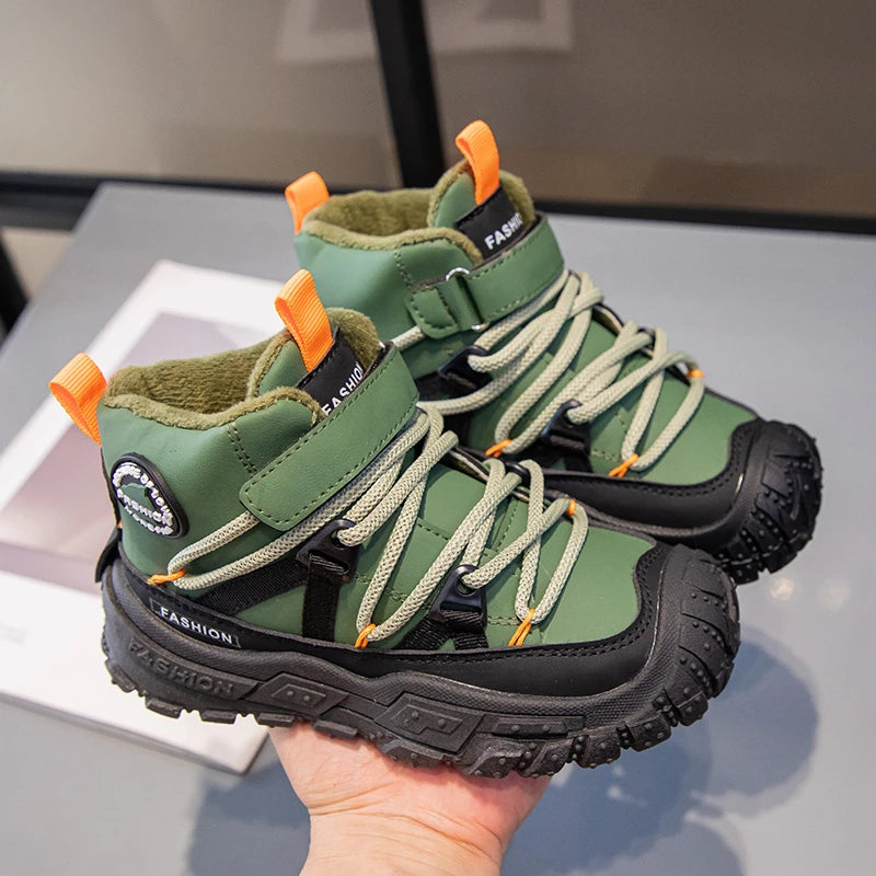 Baskets Antidérapantes Enfant Hiver – Chaussures Randonnée Chaude Résistantes Garçons