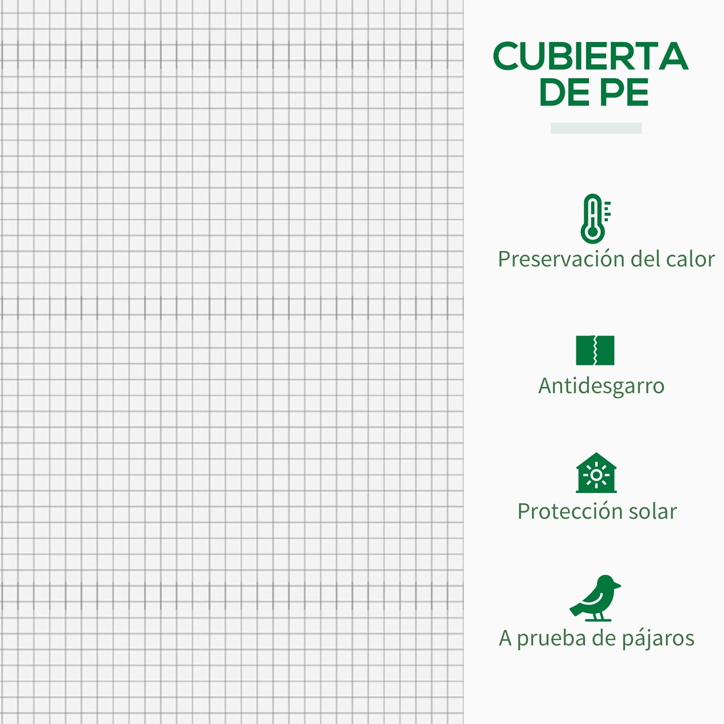 Serre Outsunny compacte150 cm avec fenêtres zippées et bâche anti-UV, structure acier pour tomates