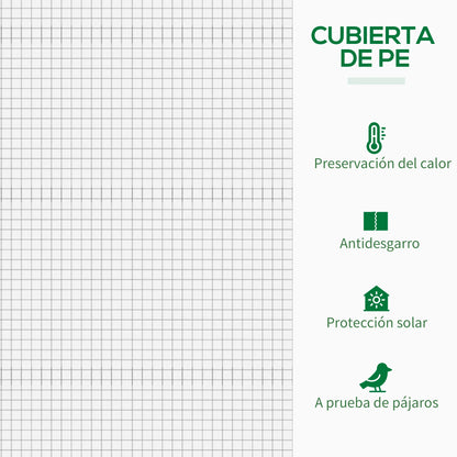 Serre Outsunny compacte150 cm avec fenêtres zippées et bâche anti-UV, structure acier pour tomates