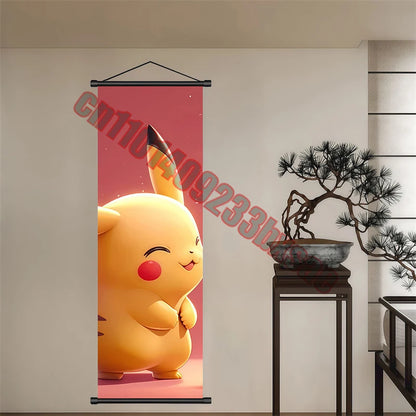 Peinture artistique Pokémon classique japonais – Pikachu, Gengar, Mewtwo – Décoration murale chambre à coucher haute qualité