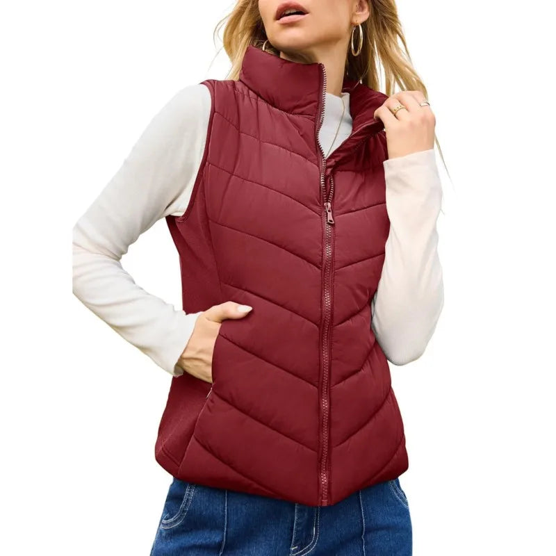 Cardigan Zippé Femme – Gilet Automne Décontracté, Col Montant & Poches, Mode Tendance