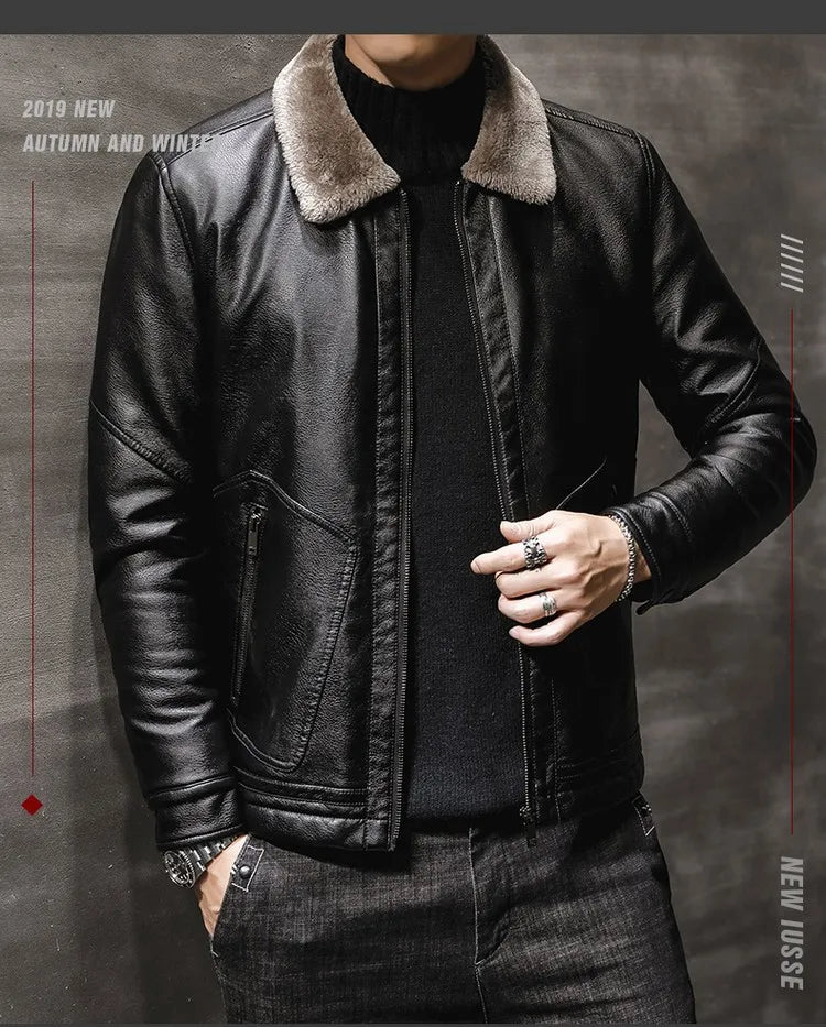 Blazer Cuir Homme – Coupe-Vent Col Montant